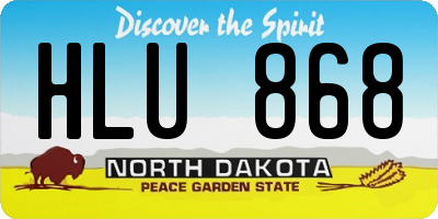 ND license plate HLU868
