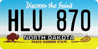 ND license plate HLU870