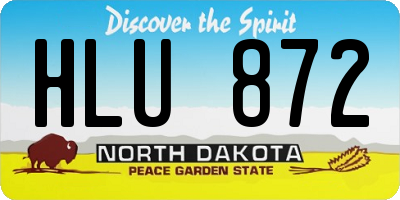 ND license plate HLU872