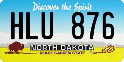 ND license plate HLU876