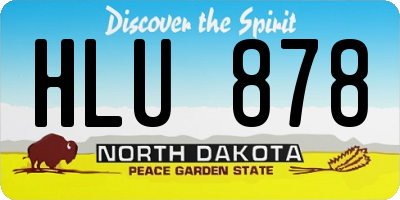 ND license plate HLU878