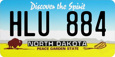 ND license plate HLU884