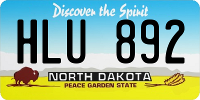 ND license plate HLU892