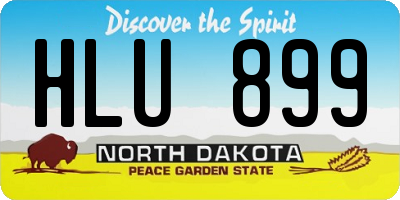 ND license plate HLU899