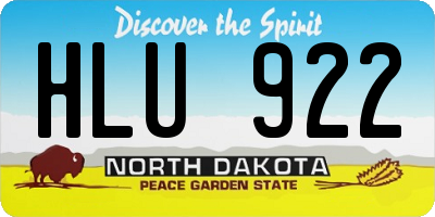 ND license plate HLU922