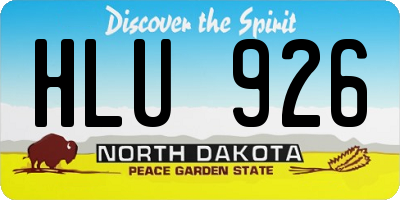 ND license plate HLU926