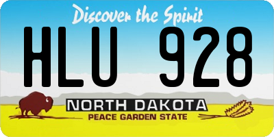 ND license plate HLU928