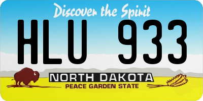 ND license plate HLU933