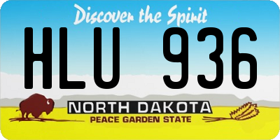 ND license plate HLU936