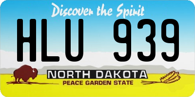 ND license plate HLU939