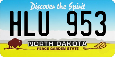 ND license plate HLU953
