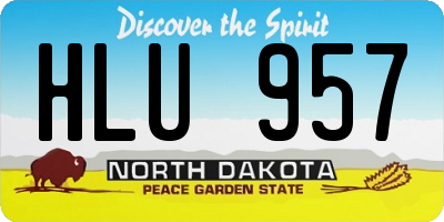 ND license plate HLU957