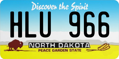 ND license plate HLU966