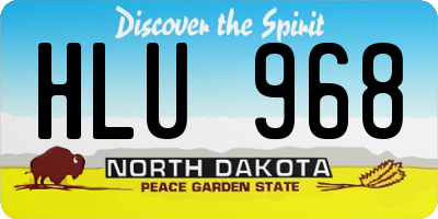 ND license plate HLU968