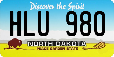 ND license plate HLU980