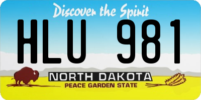 ND license plate HLU981