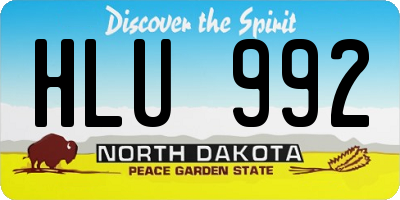 ND license plate HLU992