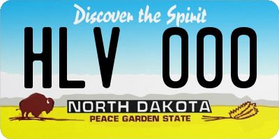 ND license plate HLV000