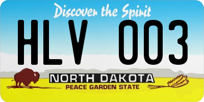 ND license plate HLV003