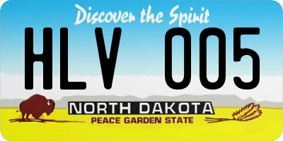 ND license plate HLV005