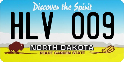 ND license plate HLV009