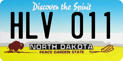 ND license plate HLV011