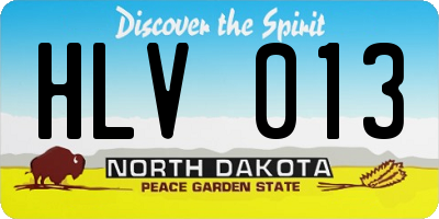 ND license plate HLV013