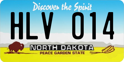 ND license plate HLV014