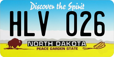 ND license plate HLV026