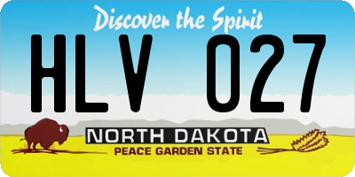 ND license plate HLV027