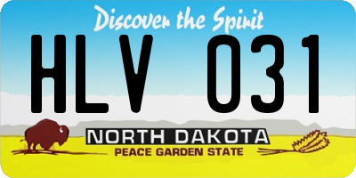 ND license plate HLV031