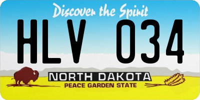 ND license plate HLV034