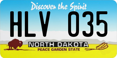 ND license plate HLV035