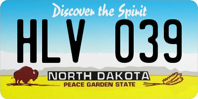 ND license plate HLV039