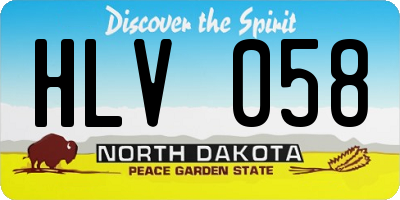 ND license plate HLV058
