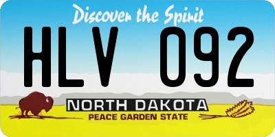 ND license plate HLV092