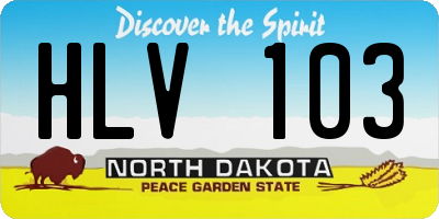 ND license plate HLV103