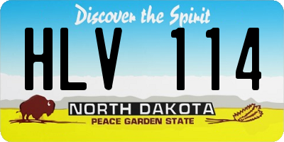 ND license plate HLV114
