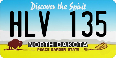 ND license plate HLV135