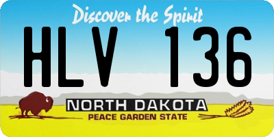 ND license plate HLV136