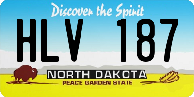 ND license plate HLV187