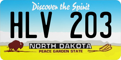 ND license plate HLV203