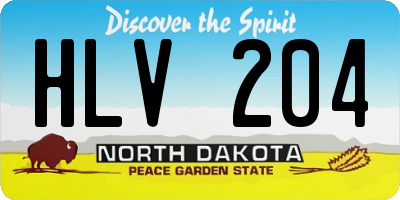 ND license plate HLV204