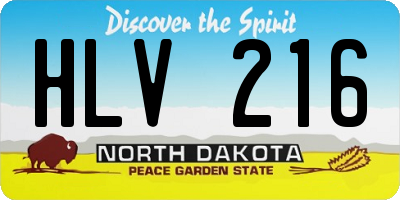 ND license plate HLV216