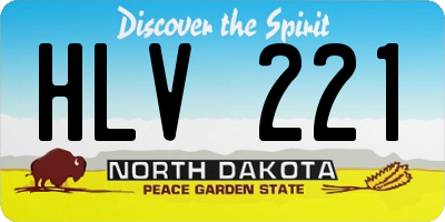 ND license plate HLV221