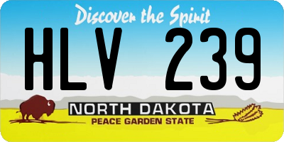 ND license plate HLV239