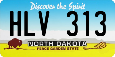 ND license plate HLV313
