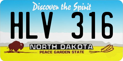 ND license plate HLV316