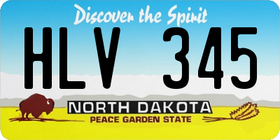 ND license plate HLV345