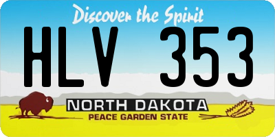 ND license plate HLV353